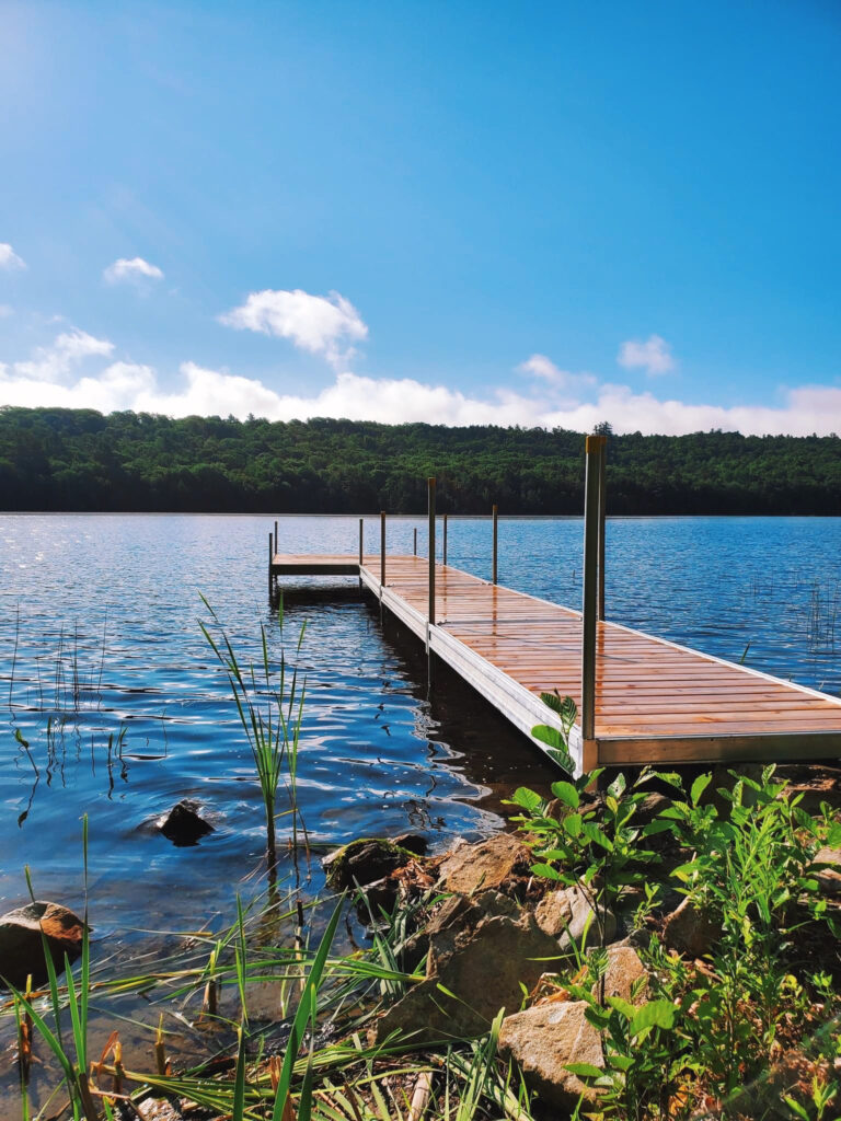 western red cedar wood boat floating dock