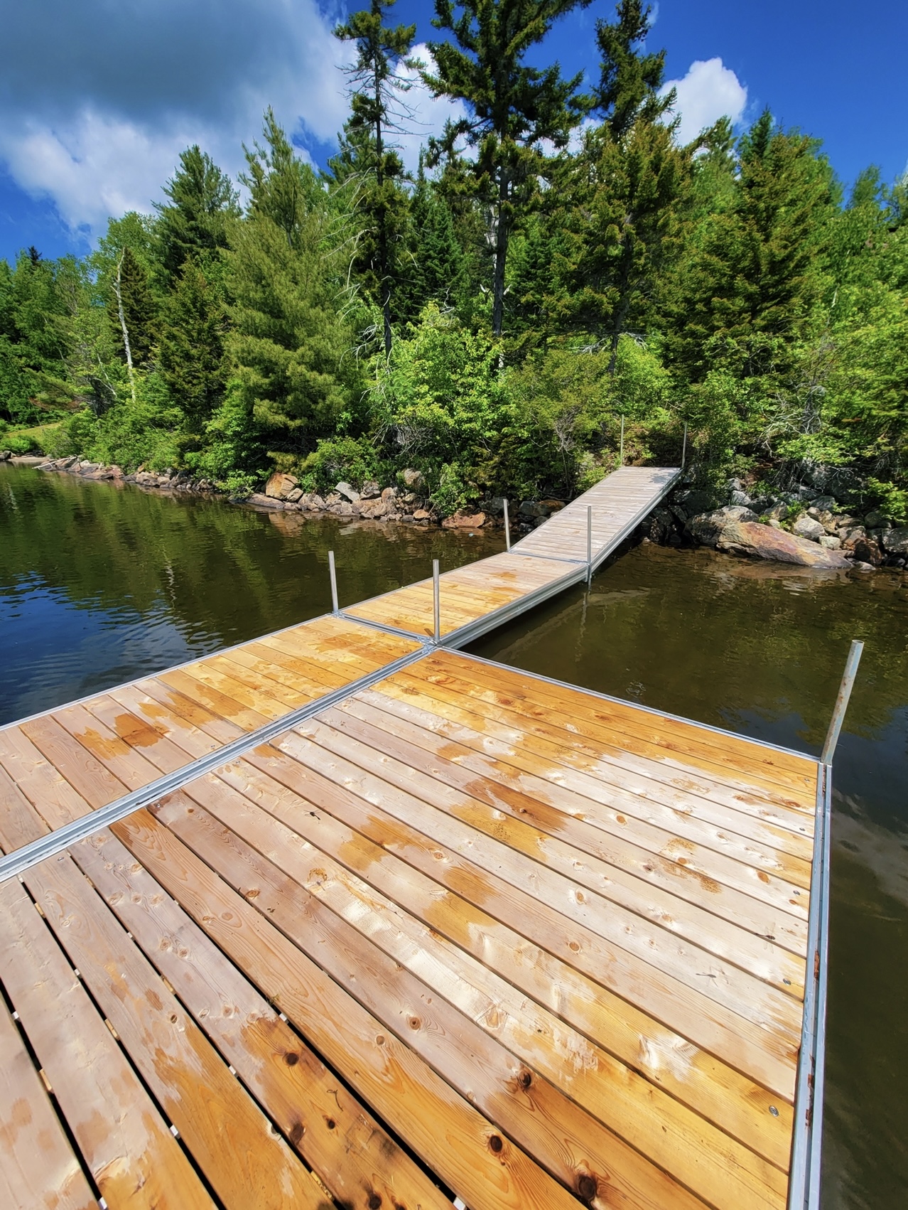 western red cedar wood boat floating dock