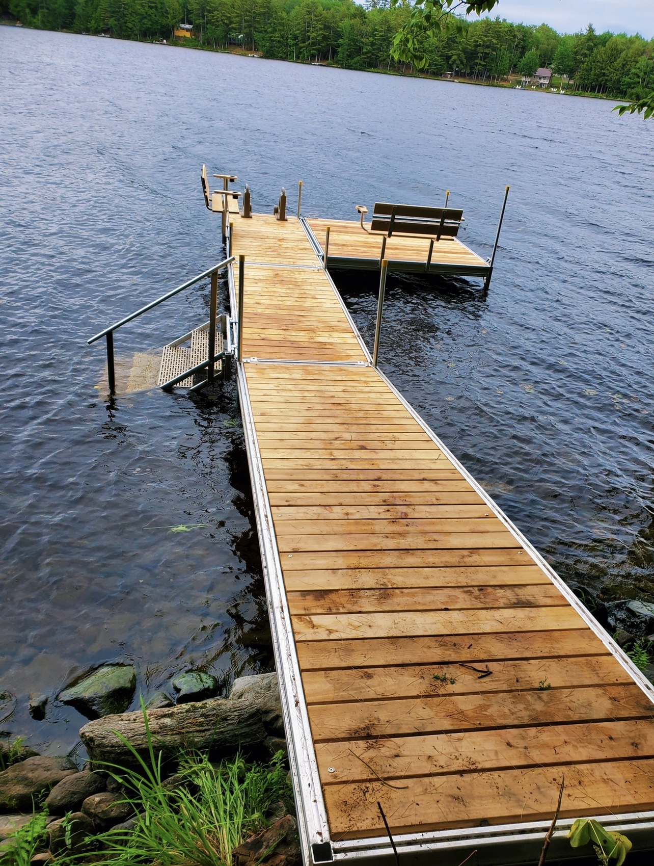 western red cedar wood boat floating dock