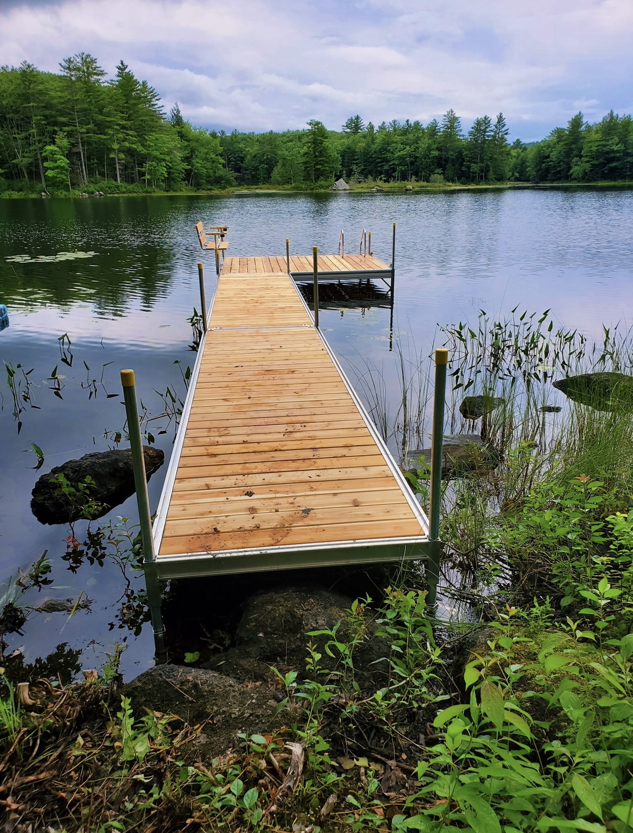 western red cedar wood boat floating dock